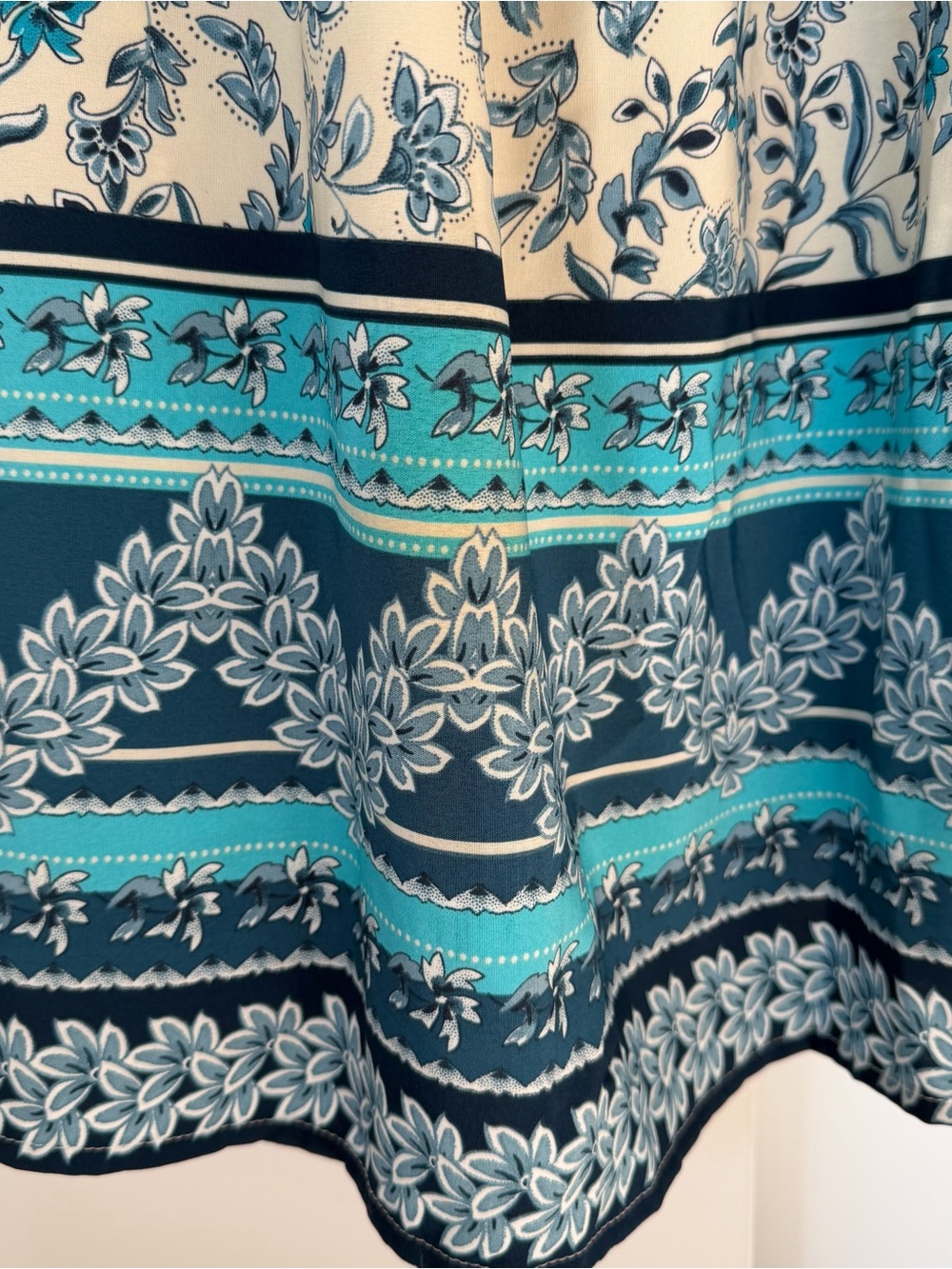 Boho Smocked Maxi Dress Blue Floral Satin Spaghetti Strap Medium Cottagecore - Picture 5 of 11